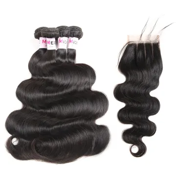 22 Inch 7A 8A Grade Cuticle 100% Remy Body Wave Malaysian Virgin Hair With Silk Base Swiss Lace Closure