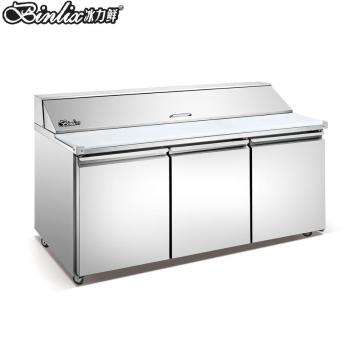 3 Door Stainless Steel Refrigerator for Salad Bar