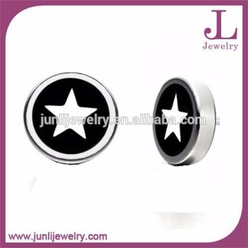 1 Star Men Ear Stud Stainless Steel Silver Earring