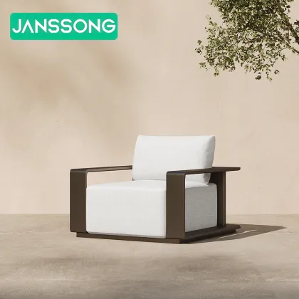 Modern Villa Courtyard: Waterproof Metal Outdoor Furniture Set