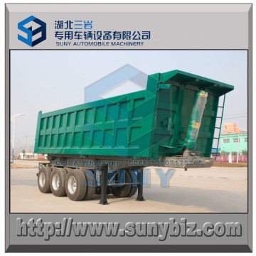 25000 kg loading 3 axle dumper trailer rectangular shape dump van semi trailer