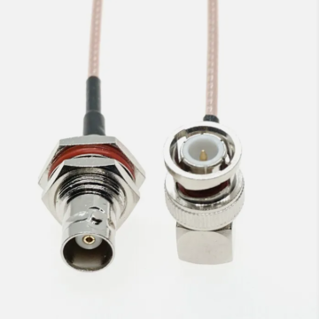 BNC Male Right Angle to BNC Female Jumper Cable RG316 Pigtail