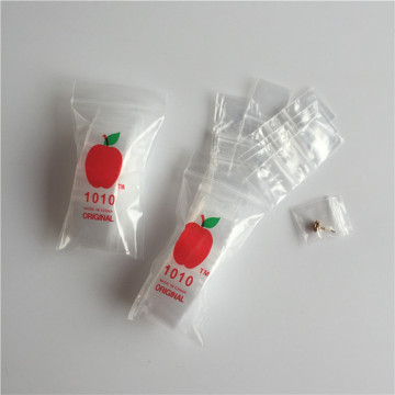 Apple Brand LDPE 1010 Mini Ziplock Baggies - Printed Plastic Small Zip Lock Bags