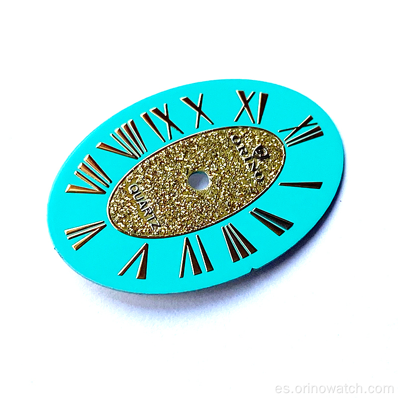 Elegante dial de reloj de color azul ovalado de Tiffany