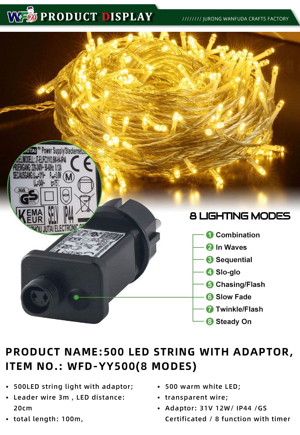 1 500 LED STRING WITH ADAPTORITEM-x