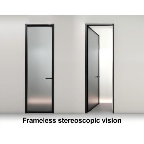 Banheiro moderno com porta giratória de alumínio