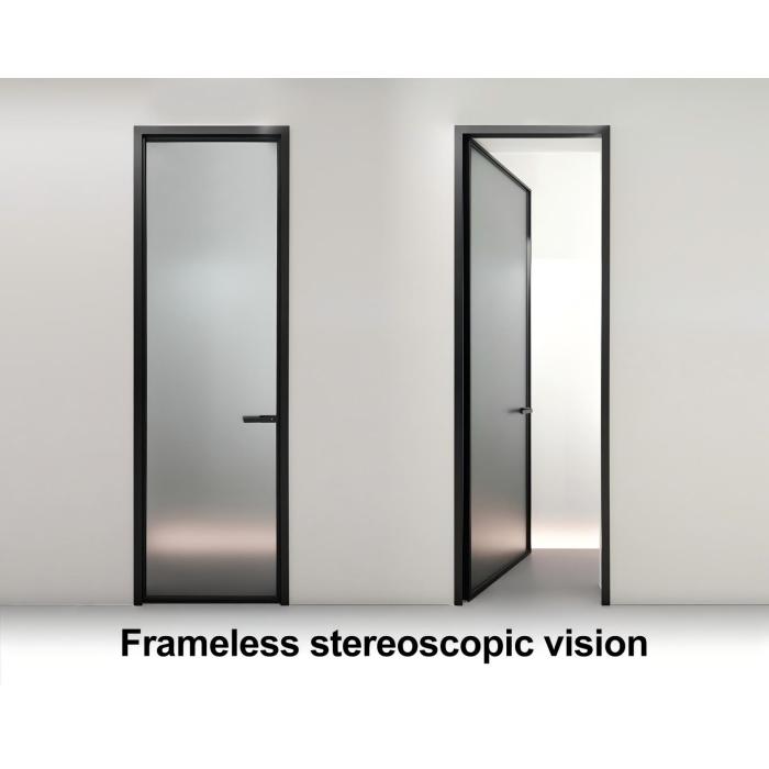 Banheiro moderno com porta giratória de alumínio