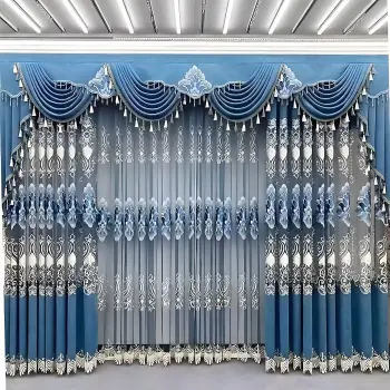 French Hook Luxury Velvet Chenille Blackout Curtains for Bedroom and Living Room