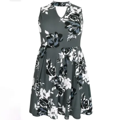 1Black & White Tribal Print Gypsy Maxi Dress Maternity Lady Women Dress