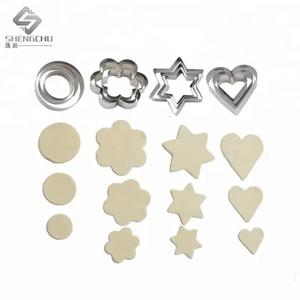 Wholesale 12pcs Stainless Steel Funny Cookie Molds & Baking Tools - Flower Cookie Cutters