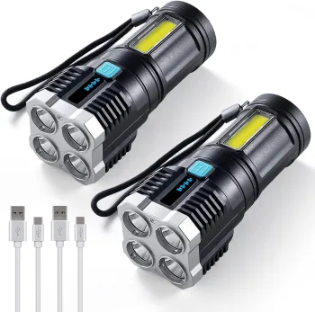 Multifunctional Tactical Torch: 4 LED Flash Lamp with Strong Lighting for Outdoor Camping