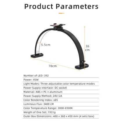 45W Adjustable LED Half Moon Salon Light for Nail Tech