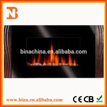 glass PU Decor flame effect electric fireplace wall heater