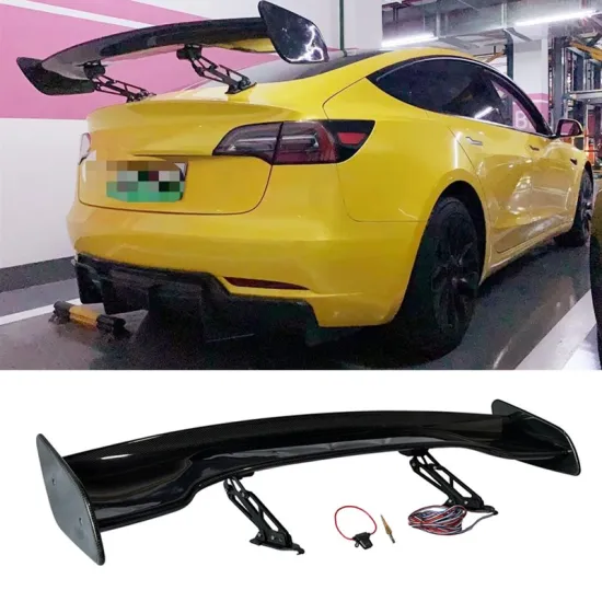 Electric Automatic Rear Trunk Spoiler Universal Fit for 2019-2022 Tesla Model 3 & Y Sedan - Real Carbon Fiber Boot Wing