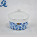 Round Ceramic Stoneware Cake Cup with Lid