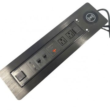 Customizable Aluminum Alloy Conference Table with USB-C Wireless Charging Socket
