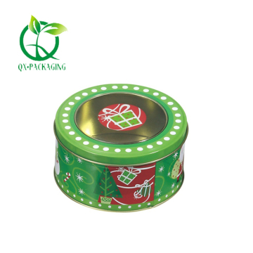 Decorative round christmas tins