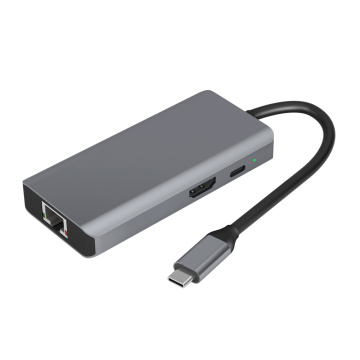 6in1 USB Tipo-C USB-C Multi Hub Estación de acoplamiento