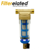 Kupfer vor Wasserfilter mit Edelstahlnetz