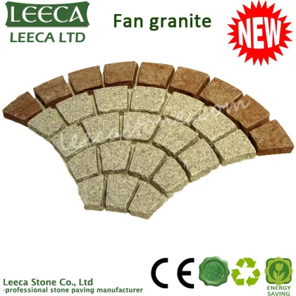 Tan-brown euro fan flagstone granite paver mat