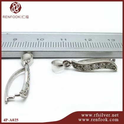 Renfook unique silver jewelry sterling silver crystal pendant bail
