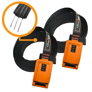 Tie Down Strap  3 Digit Resettable Combination Lock Tie Down Strap with 3 Stainless Steel Cables Cam Buckle Tie down strap