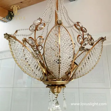 Petal high luxury custom crystal chandelier Large living room hanging light Design creative chandelier