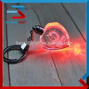 heart laser engraving crystal glass key chains