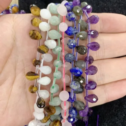 Lapis Lazuli Faceted Teardrop Beads - Natural Stone for Jewelry Making