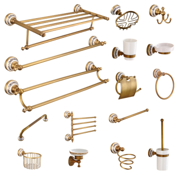Antique Brass Bathroom Towel Bar