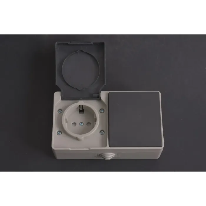 Tombol Panggilan Bel Pintu Luar Ruangan berwarna Abu-abu