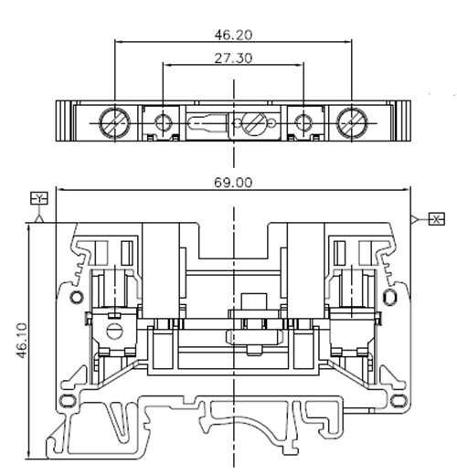 DIN Rail Industrial Distribution Block 6mm2