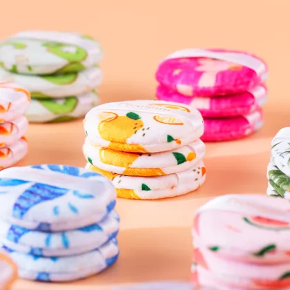 Fruit Printed Round Non-Latex Vegan Makeup Sponge