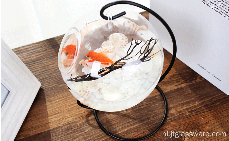 woondecoratie helder handgeblazen hangend glazen terrarium