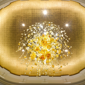 Customization luxurious exhibition hall crystal ball pendant