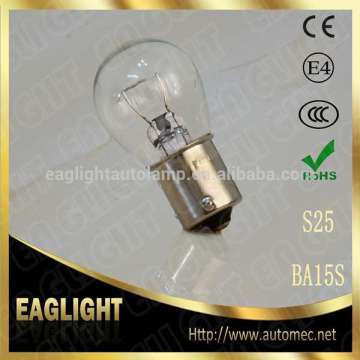 E-mark hot sale S25 P21W 12V21W BA15S Clear Automotive lighting bulb for stop light tail light