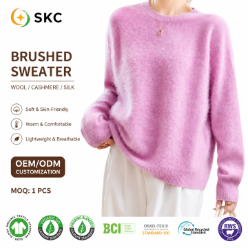 Luxo lã caxemira mistura de seda escovado eco-friendly inverno camisola ultra macio pele-friendly forro cardigan sólido baixo moq 1 pçs