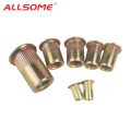 ALLSOME M3 M4 M6 M8 M10 Flat Head Carbon Steel Rivet Nuts Rivet Nuts Set Nuts Insert Riveting