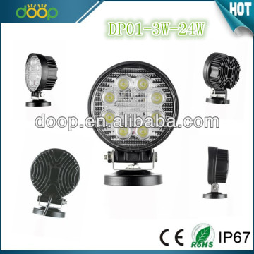 2013 hot round 24W work light spot frood led work light led tractor headlights