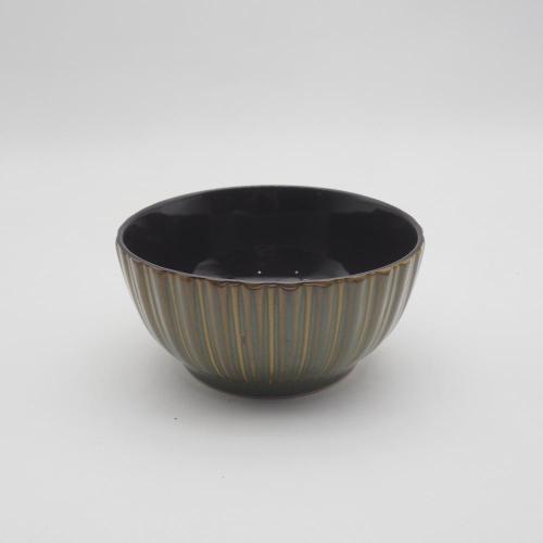 Esmalte de luxo Glato Reacto de grama de cerâmica de cerâmica profunda Conjunto de jantares Conjunto de jantar