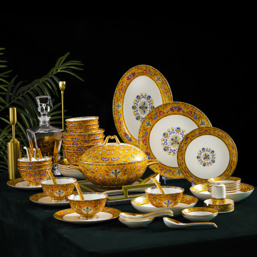 Customized Factory Price Manufacturers 80cps Luxury Ceramic Dinner Plate Set