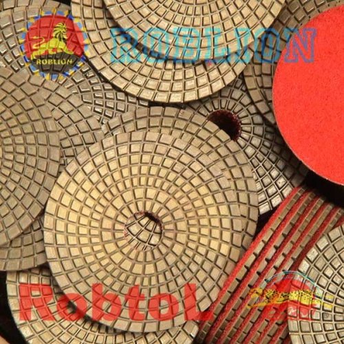 Buff (white) 4'' red Nanomaterial Wet Diamond Polishing Pads for Extremely Long Life and High Efficiency Polishing Stone--STFP