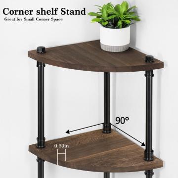 4-Tier Industrial Design Pipe Corner Shelves