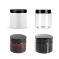 Melhor preço de boa qualidade âmbar fosco transparente cor cosmética Pet Jars 100ml 200ml 250ml 300ml