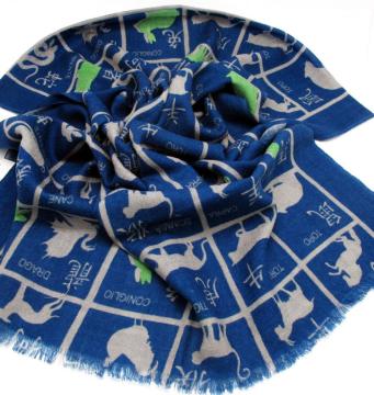 Europen Style Men's Print Pure Wool Scarf Shawl