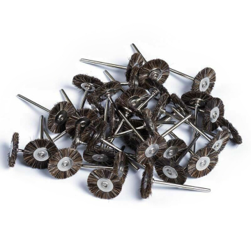 140pcs 19mm Goat Horse Hair Bristle Abrasive Jewelry Polishing Shank Wheel Brush Rotary Tool Kit