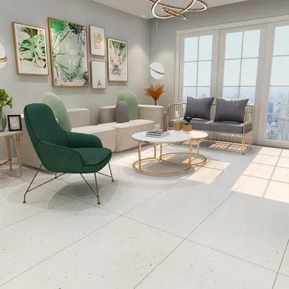 Coloured Cement Terrazzo White Marble 600x1200mm Flooring Tiles
