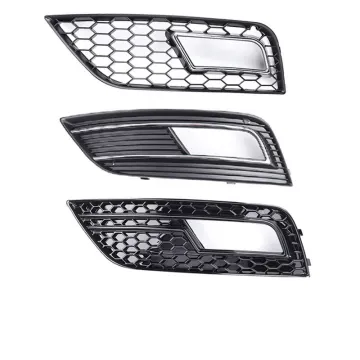 Audi A4 B8.5 Standard Fog Lamp Grill - Pair Gloss Silver Front Bumper