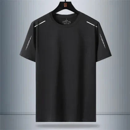 Summer Breathable Gym T-Shirt for Men - New Arrival Ice Fabric Round Neck