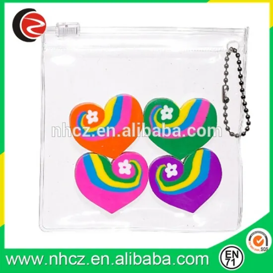 Girl lovely Mini TPR Heart Eraser